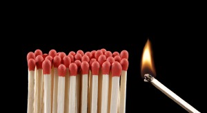 matches ignited by match