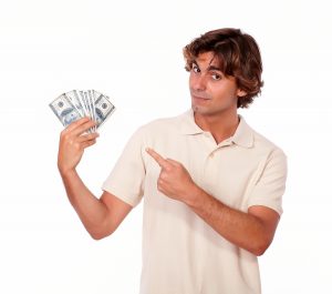 Writer Writer holding cash