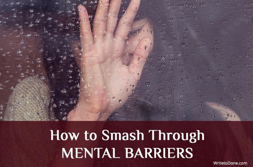 mental barriers - hand against window