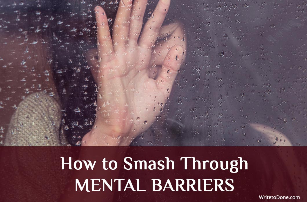 mental barriers - hand against window
