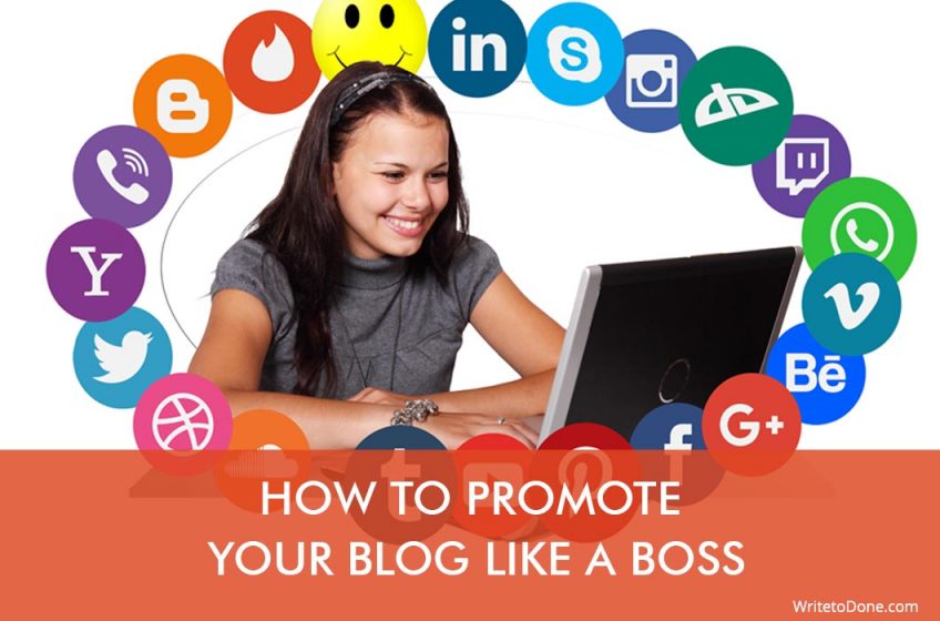 Promote your blog - woman at computer