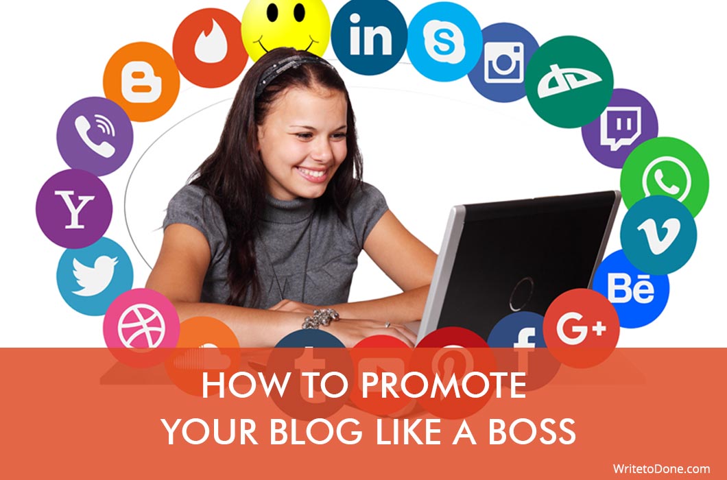Promote your blog - woman at computer