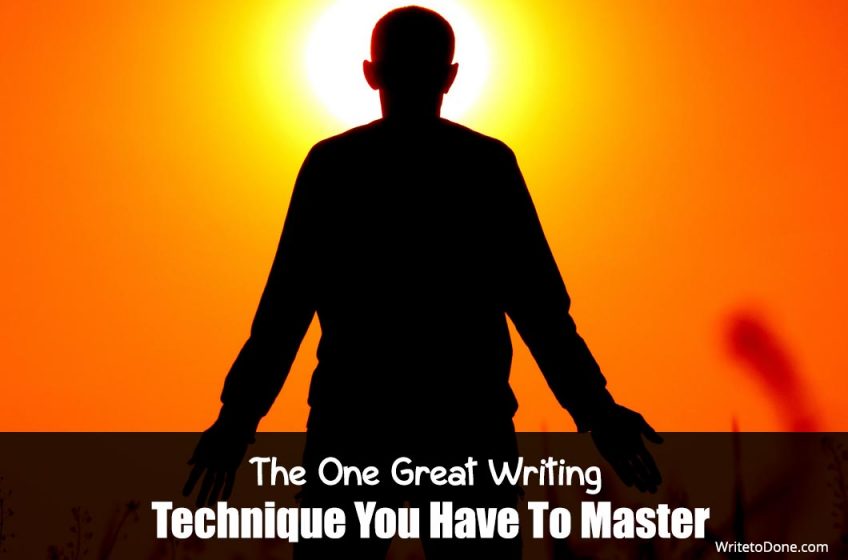 great writing technique - man at sunset