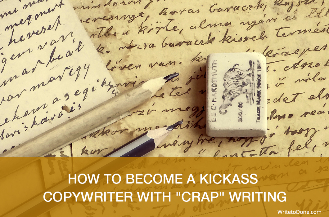 how to become a kickass copywriter - book, pencil and rubber