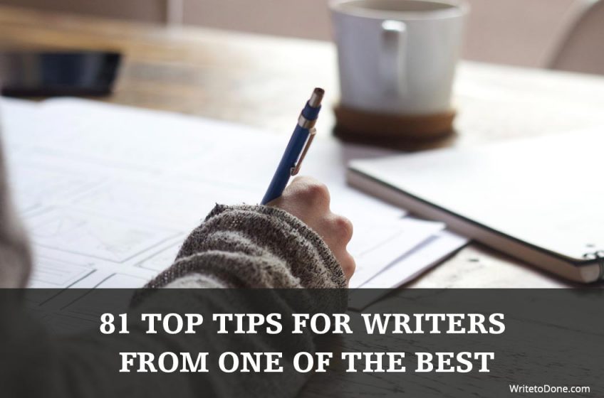 top tips for writers - man writing