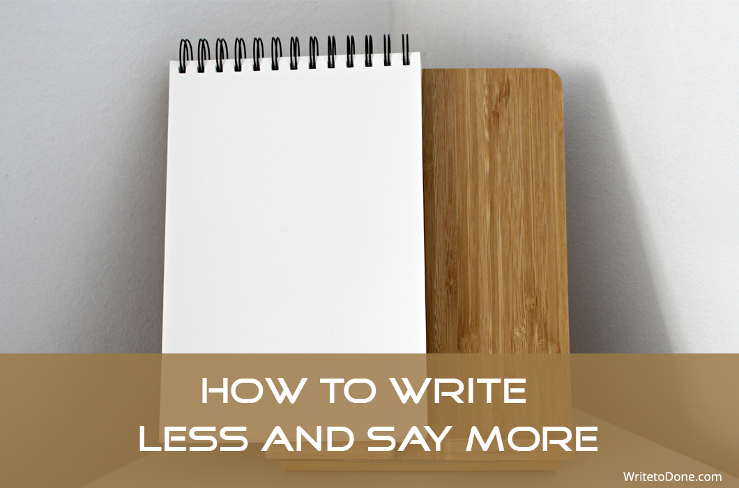 write less and say more - blank page