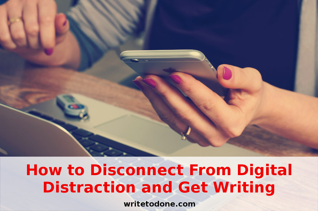 digital distraction - woman looking at smartphone