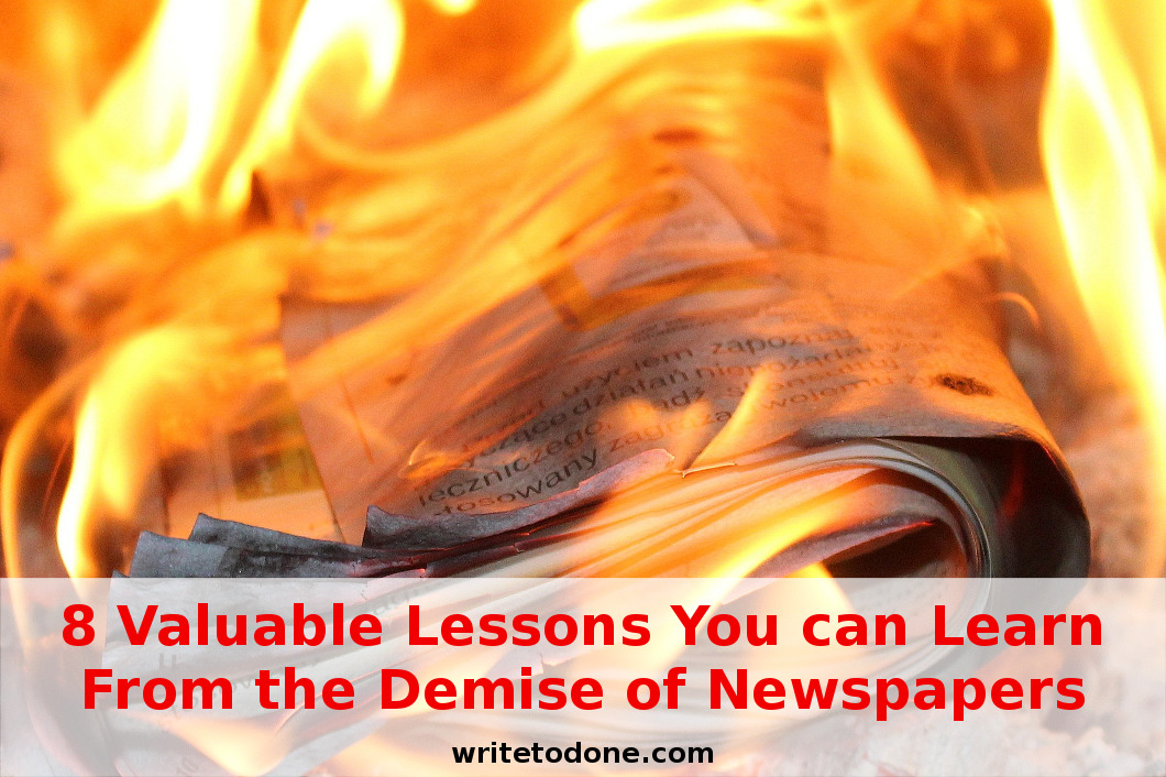 valuable lessons - burning newspaper