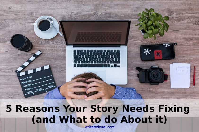 your story needs fixing - man with head in hands