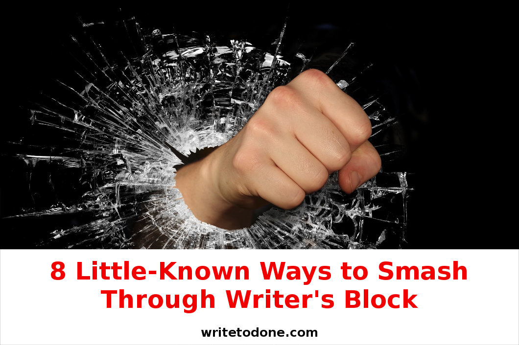 smash through writer's block - fist through glass