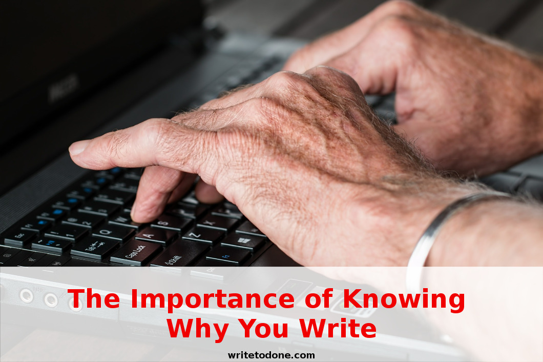 knowing why you write - man typing on computer