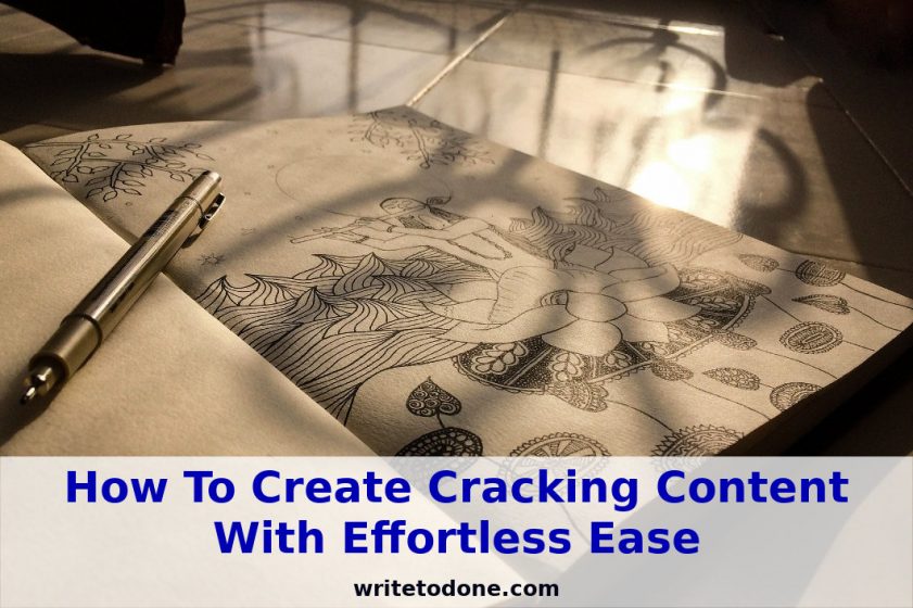 create cracking content - pen and book