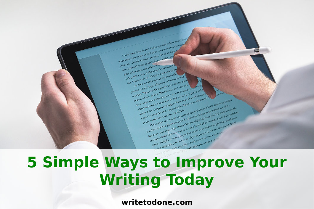 improve your writing -man with tablet