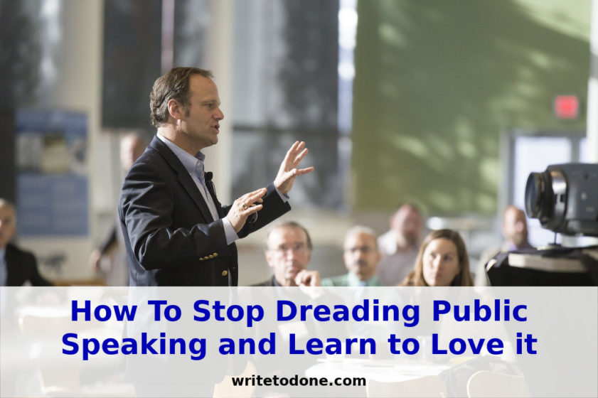 stop dreading public speaking - man speaking