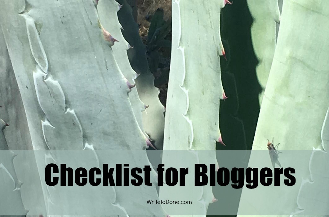 checklist for bloggers