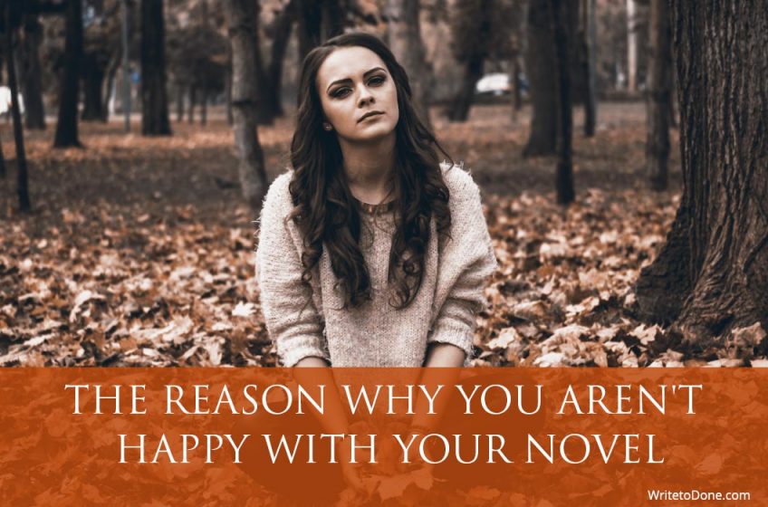 happy with your novel - woman in woods