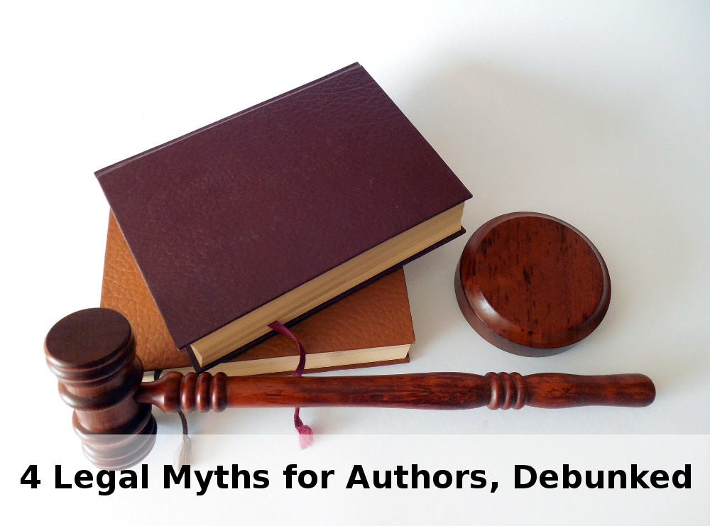legal myths for authors - gavel and books
