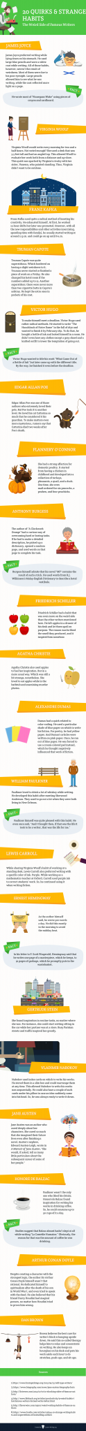 habits of famous writers - infographic