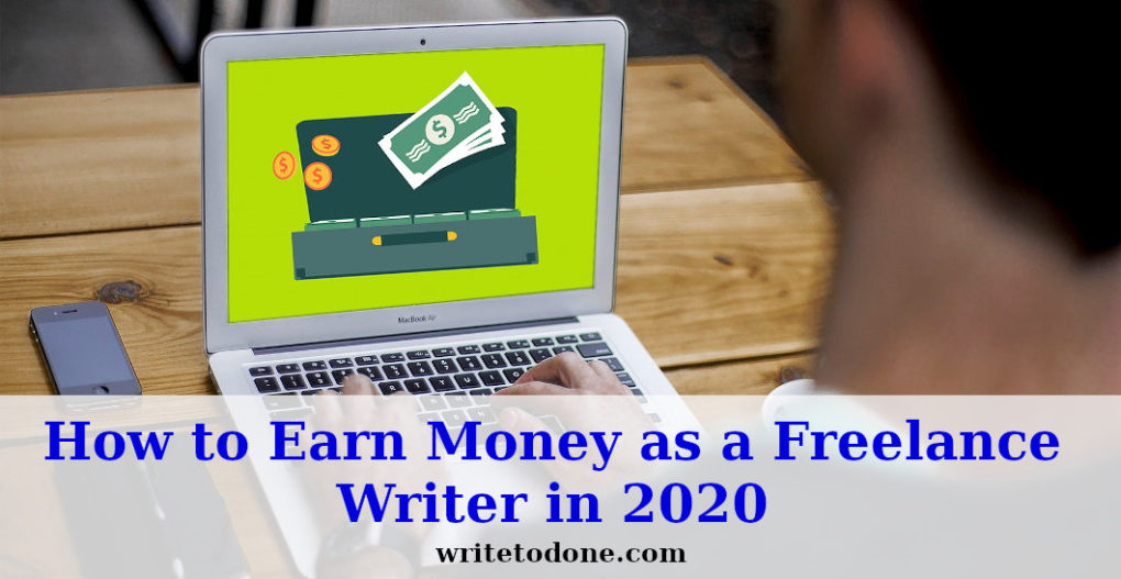 earn money as a freelance writer - man at laptop
